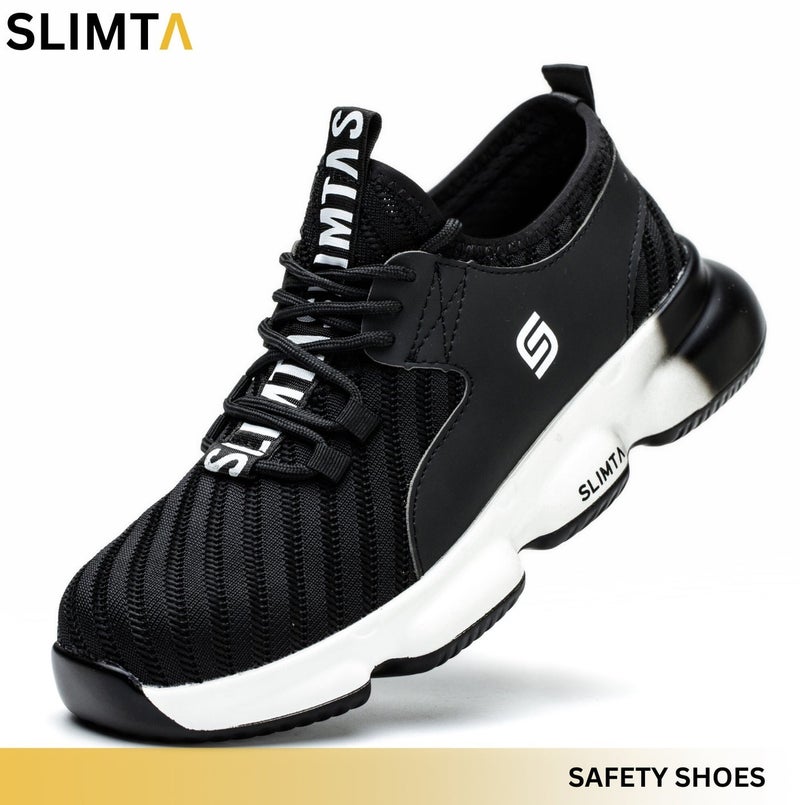 SLIMTA Men Women Safety Shoes Non-Slip Steel Toe Cap Trainers Mesh Breathable Lightweight Comfortable Puncture Proof Industrial Shoes - Image 1